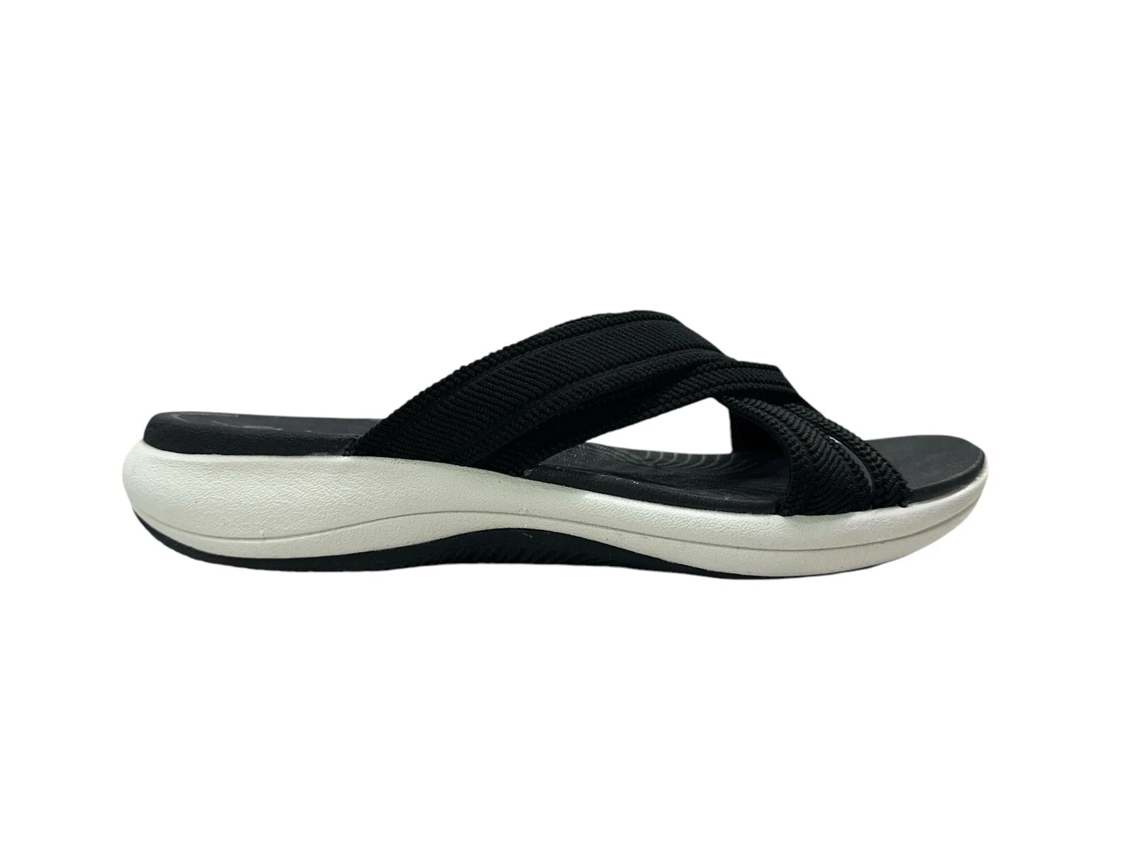 CLARKS Cloudsteppers Mira Isle sandalo slide nero con cinturino taglia 10