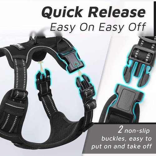 Adjustable No-pull Outdoor Harness Vest S-XL Front Range Mesh Puppy Dog Pet - Picture 8 of 18