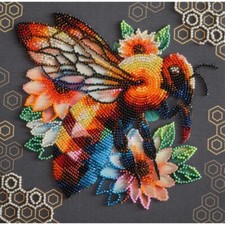 Bead Embroidery Kit Bee Beaded stitching Bead needlepoint kit DIY Abris Art