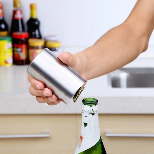 Magnetic Automatic Beer Bottle Cap Opener Stainless Steel Push Down Opener AU - Picture 5 of 26