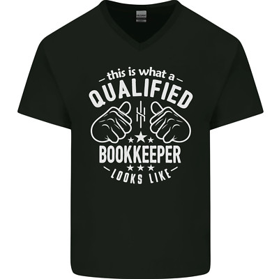 A Qualifiziert Bookkeeper Looks Like Herren V-Ausschnitt Baumwolle Maglietta