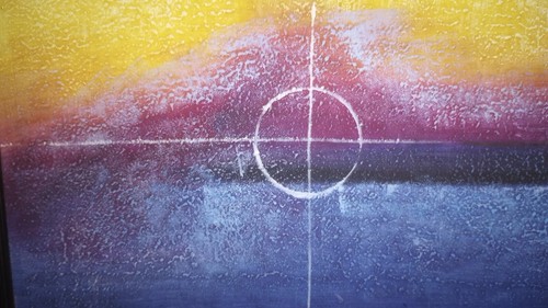 Real Tom L. Geometric Abstract Art Painting 23x27" Framed Signed By Artist - Picture 14 of 19