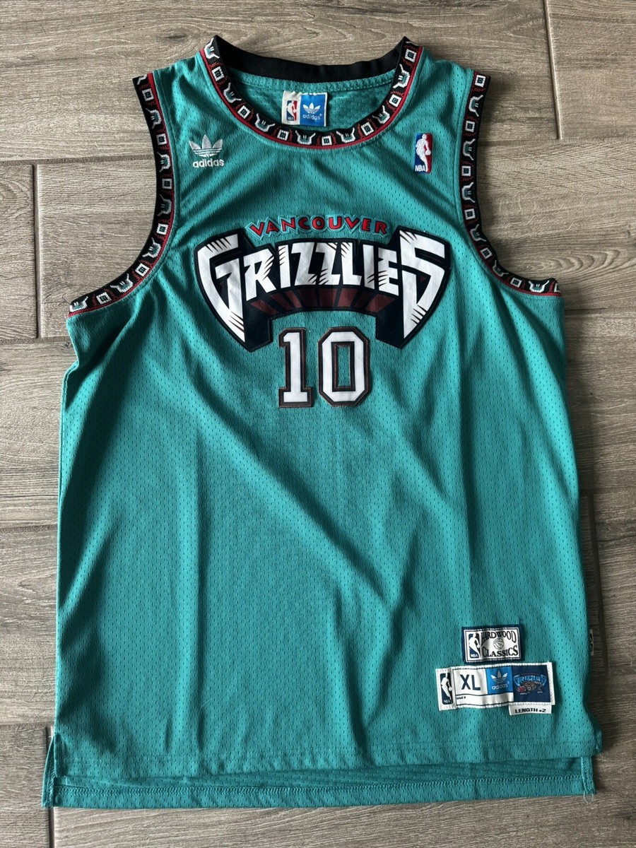 Authentic Mike Bibby 10 Adidas NBA Vancouver Grizzlies Jersey XL