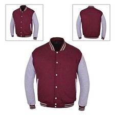 Classic Varsity Jacket Men Fashion Fleece College Baseball-Size S to 5XL -320GSM