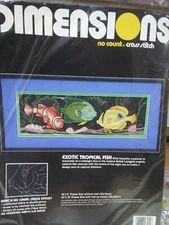 Exotic Tropical Fish, No Count Cross Stitch, Dimensions