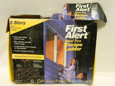 First Alert 2 Story Fire Escape Ladder 15 Ft Steel 375 Lbs. Load Ratimg