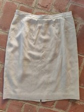 Worthington Petite Tan Linen Blend Fully Lined Skirt Size 12P Made in USA