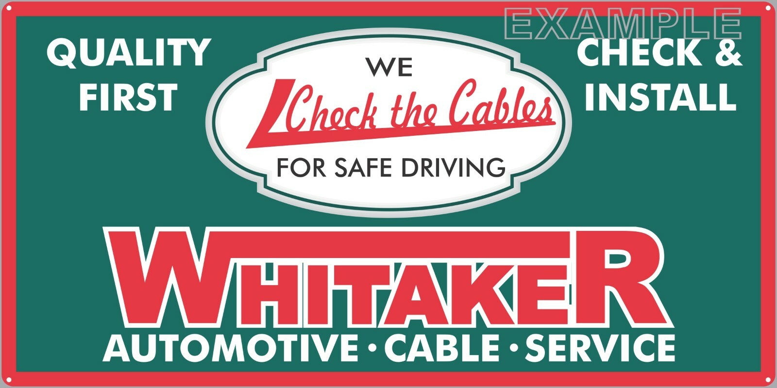 WHITAKER AUTOMOTIVE CABLES GAS STATION OLD SIGN REMAKE ALUMINUM SIZE OPTIONS