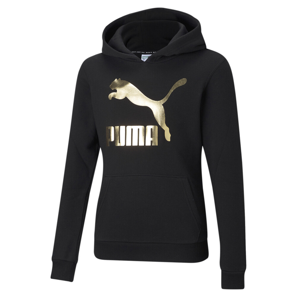 Классический пуловер с логотипом Puma и толстовка с капюшоном для молодых девушек, размер S, Повседневная верхняя одежда 53020901