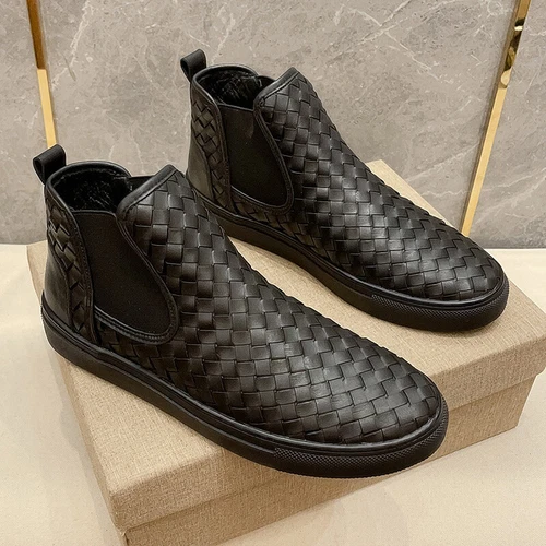 Bottega Veneta Tejido Transpirable Alto Cuero Botines para Hombre - Imagen 4 de 13