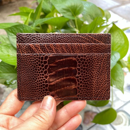 BrownGENUINE OSTRICH LEATHER SKIN CREDIT CARD HOLDER/ WALLET CARD HOLDER FOR MEN - Picture 16 of 16