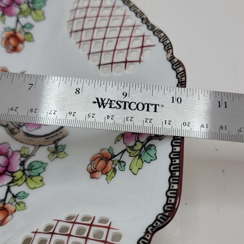 Antique Victoria Austria Schmidt & Co. Pierced Octagon Floral Bowl c.1904 - 1918 - Picture 8 of 8