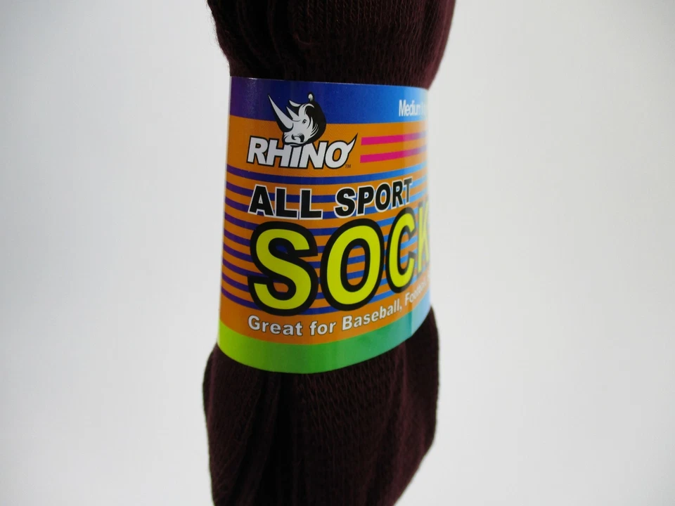 Rhino All Sport Sock Maroon MENS SIZE MED (8.5-10) Baseball, Soccer, Football - Image 4 of 4