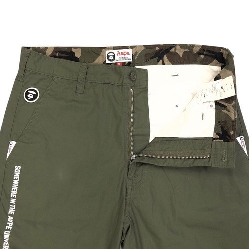 Aape by a bathing ape Flat Front Chino Shorts Men's Medium Green 10" Inseam - Picture 4 of 11