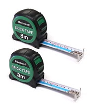 2 x Barnwell 8m Brick Block Courses Counting Metric Tape Measure Builders Gauge