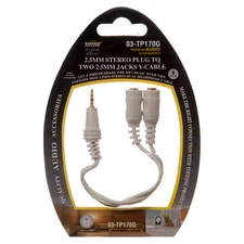 4" 2.5mm Stereo Male Plug to two 2.5mm mini Jack Audio Y-Cable Adapter splitter