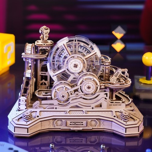 ROKR 3D Wooden Puzzle Model Pinball Model Gear Ball Challenge Kits DIY Man Gift - Picture 2 of 7