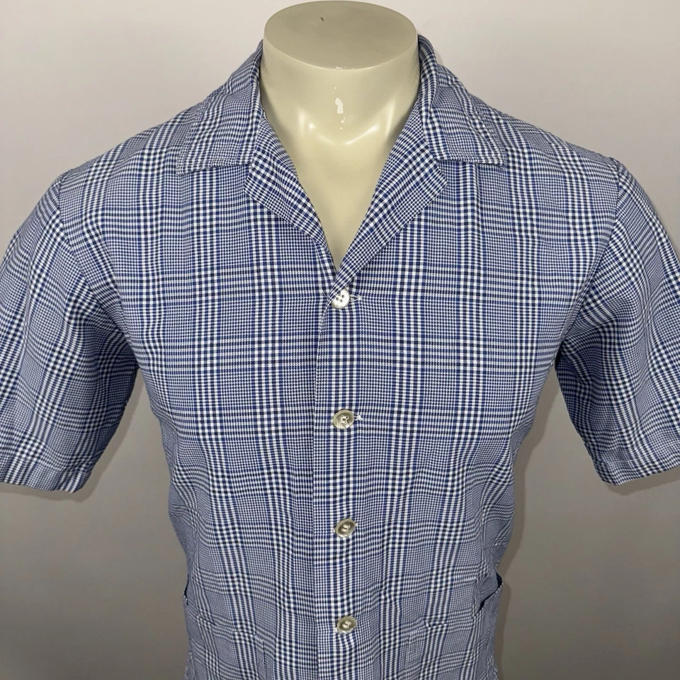 Camisa túnica Jantzen vintage años 50 60 abotonada MCM Rockabilly atómica EE. UU. Para hombres mediana Foto 3 de 4