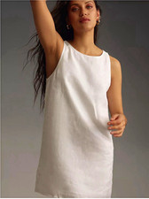 REFORMATION | Jessi Shift Mini Dress | Khaki / Light Tan | 100% Linen | Size 12