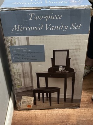 2 Piece Mirrored Vanity Set