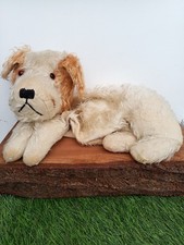 Antique English c1930 Mohair Woodwool  Terrier Dog Pyjama Nightdress Bag Case 