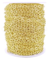 CleverDelights 4x6mm Cable Chain - Gold Color - 100 Feet 4x6mm,