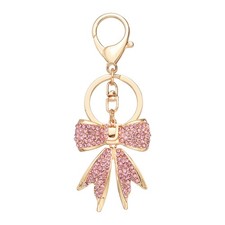 Sparkly Rhinestone Bow Keychain, Cute Butterfly Key Chains, Gold Letter U