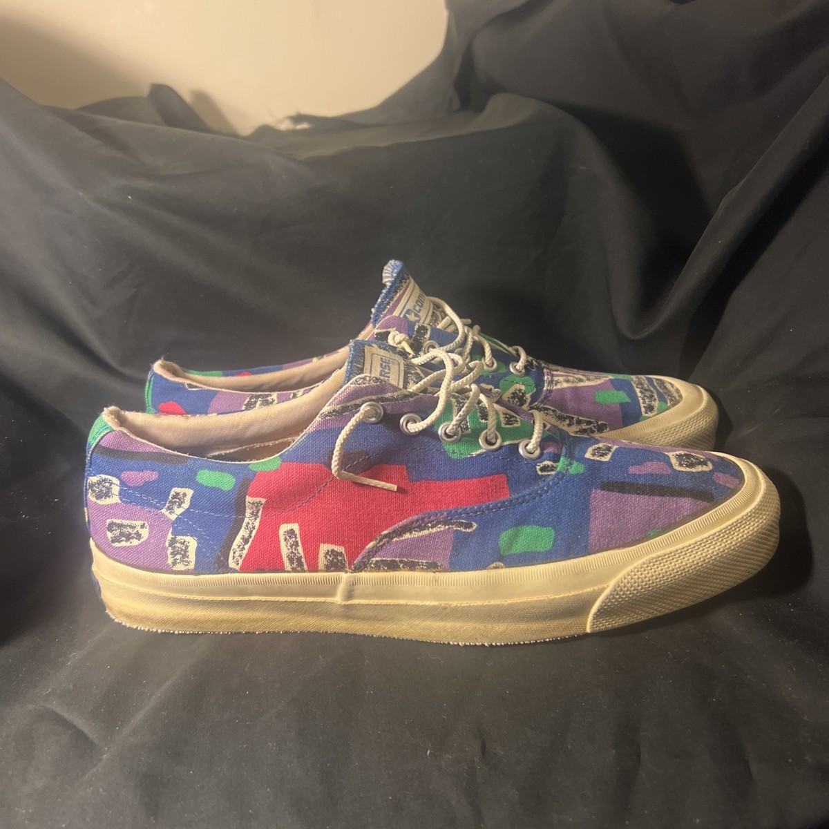 Vtg Men's 1980s Converse Skidgrip Rare Print Made in USA – US 11