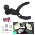 1x Adjustable Black Motorcycle Tank Cap Phone Mount Bracket Holder w/Accessories