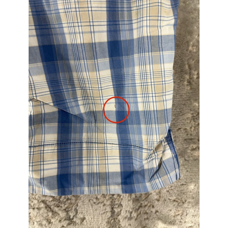 Fashion Bug Plus Size 24 Plaid Stretch Shorts Blue Button Zip Pocket Casual - Image 2 of 4