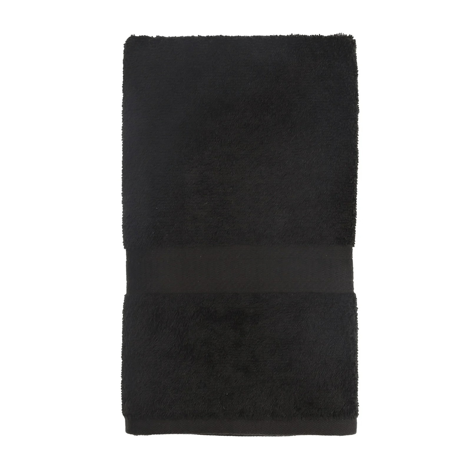 Mainstays Basic Hand Towel, Soft 100% Cotton Black