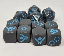 Modiphius Homeworld RPG Custom Dice * 2 Sets: 4 d20 +8 d6  Skill/ Challenge Die