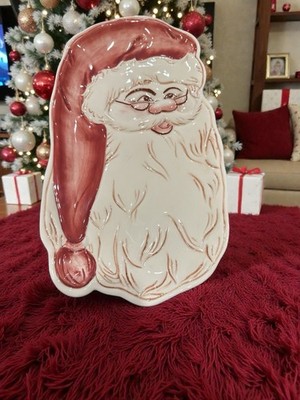 Noble Excellence Santa Platter 'Twas The Night Before Christmas Earthenware RARE