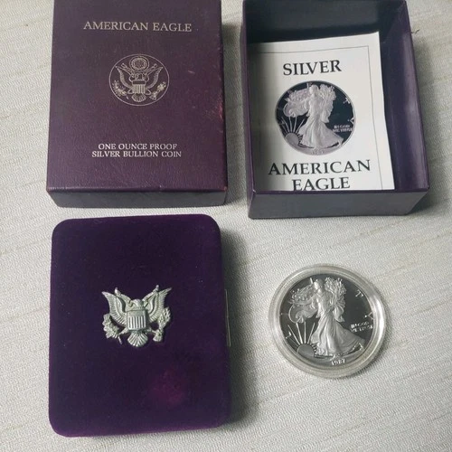 1987-S American Silver Eagle PROOF 1 Oz Silver - Coin & Box & COA