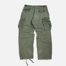 Vintage 90s military surplus Tactical utility cargo pants sateen green 34x30
