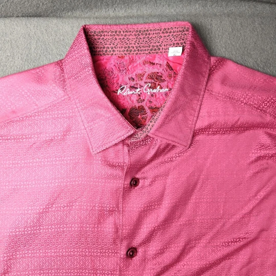 Robert Graham Shirt Mens Large Red Classic Long Sleeve Button Front Cotton - Image 3 of 4