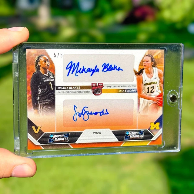 2025 Topps Bowman U Now March Madness Mikayla Blakes & Syla Swords Dual Auto #/5