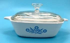 VTG Corning Ware Blue Cornflower P-41-B Mini Casserole Dish 1 3/4 c w/ Pyrex Lid