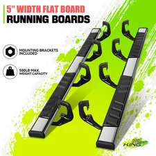 5" Flat Style Brushed Step Bar Running Board for Silverado Sierra Crew Cab 07-19