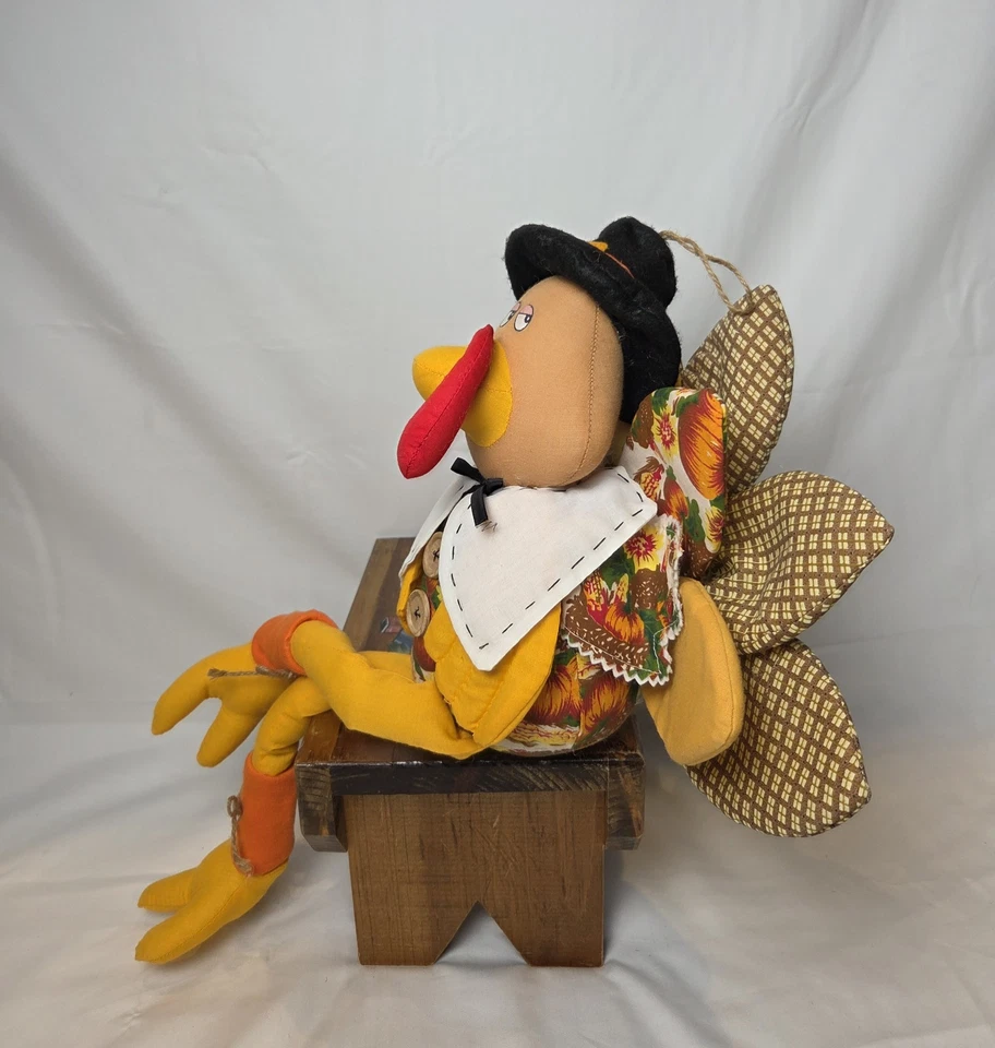 Длинноногая индейка утяжеленный низ декор для Дня благодарения перья полка лоток 19 дюймов - Изображение 4 из 4