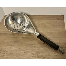 Vintage Aeternum Italy Stainless Steel Colander Handle Strainer Pasta Scoop 17"