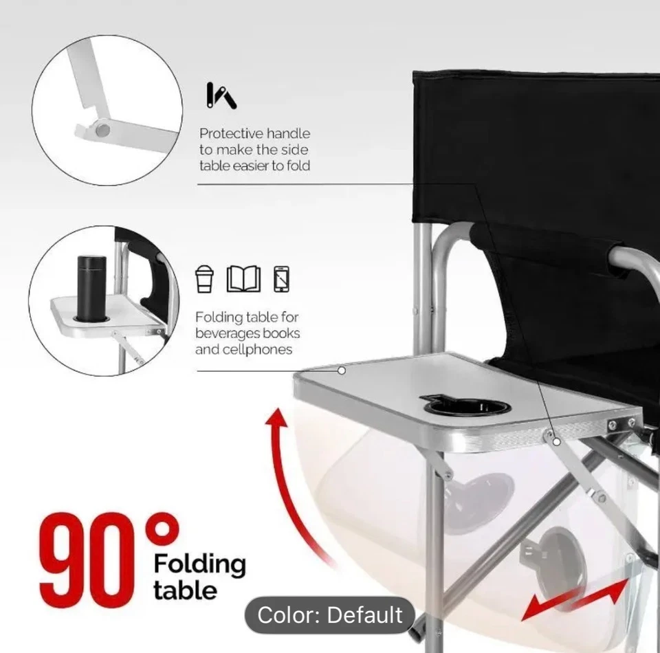 Профессиональный высокий макияж художник директор стул складной алюминий или дерево 300 фунтов - Изображение 4 из 4