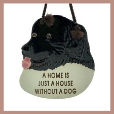 Vintage Smoky Mountain Pottery Lab Dog Ceramic Sign Wall Hanging Studio Art