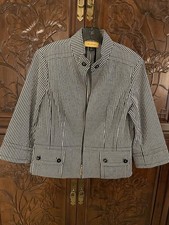 St John Jacket. 58% cotton, 29% polyester, 10% Elasterell, 3% spandex. Size14.