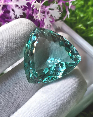 Certified Natural Brazilian 150 Ct Aquamarine Topaz Trillion Cut Loose Gemstone