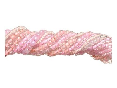 90g Light Pink Glass Seed Bead Mix, Assorted Shades for Jewelry Making & Crafts