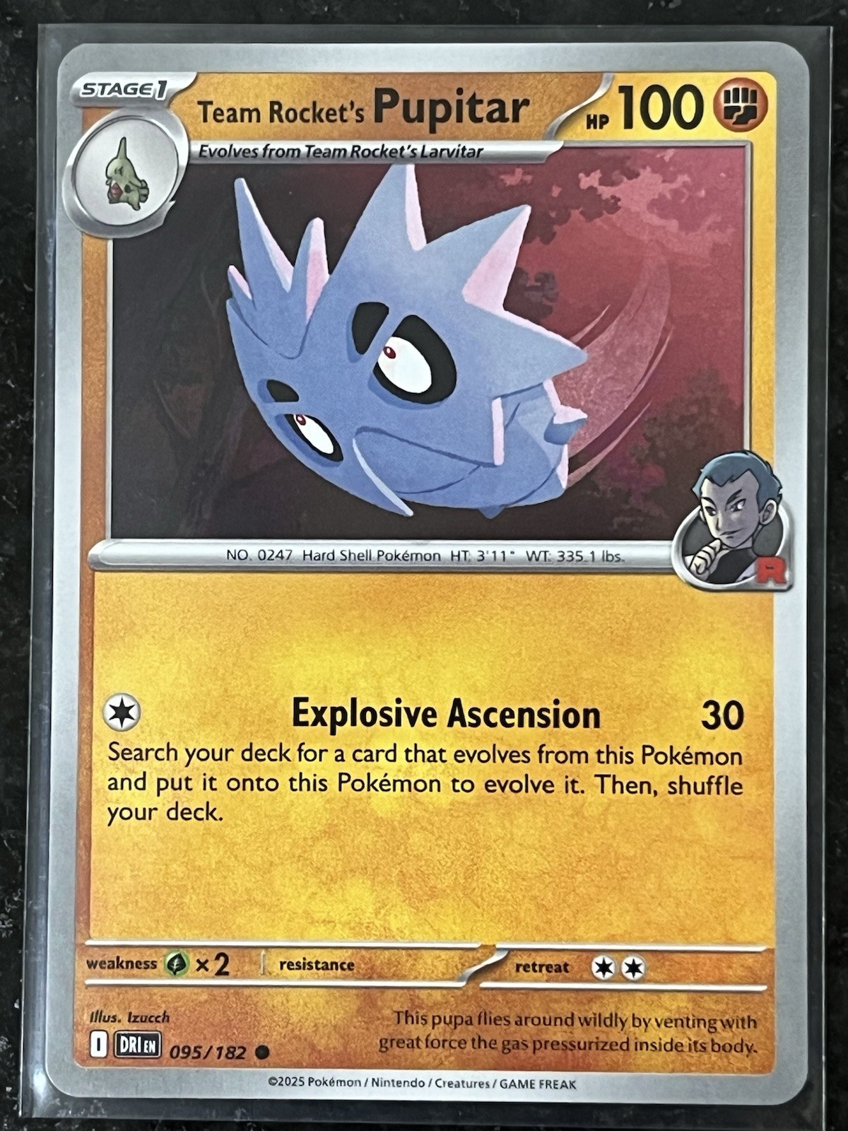 Team Rocket's Pupitar 95/182 English Destined Rivals NM In Hand