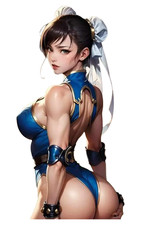 0912 Chun Li Sticker, Made In USA, Laminated, Sexy, Waifu, Busty, Curvy