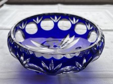 Blaue Bleikristall Schale  handgeschliffen  V...