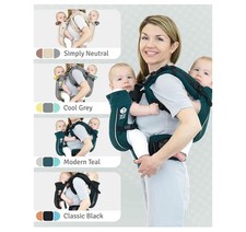 TwinGo Modern Teal Baby Carrier Lightweight Mesh Removable Hoods Panel